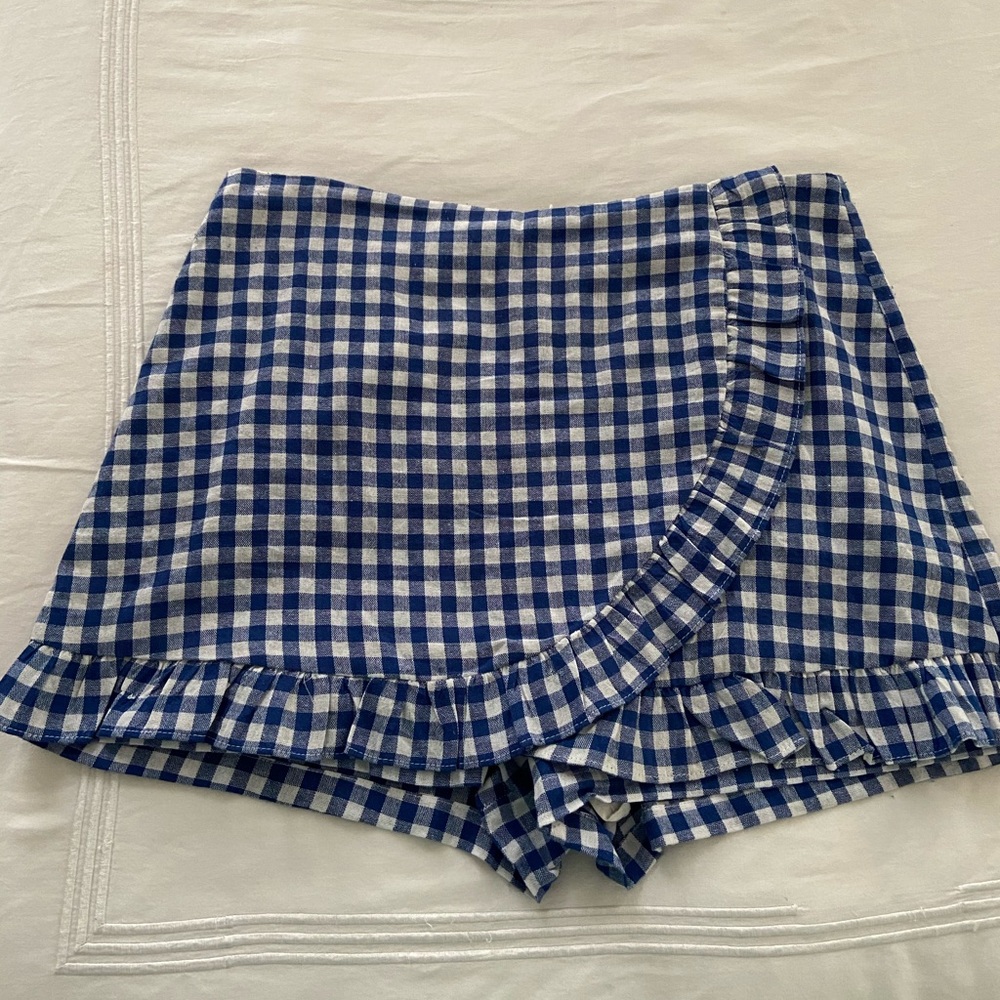Blue and white skort